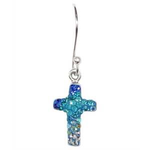 NEW MOSAICO women's austrian crystals cross earrings in multicolor